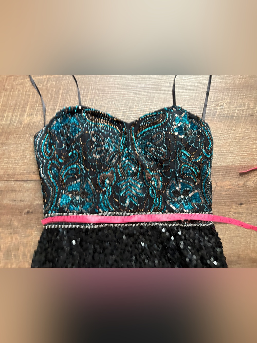 Shail K. 100% Silk Hand-Beaded Sequin Cocktail Mini Dress homecoming hoco EUC - Picture 15 of 16